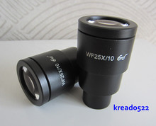 Microscópio estéreo grande angular wf25x 9mm, lente para laboratório médico, educacional com protetores de olhos de borracha 2024 - compre barato