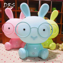 Modern LED Warm Light Night Lamp Cute Glasses Rabbit Table Lamp Bedroom Bedside Touch Decorative Desk Lamp 2024 - buy cheap