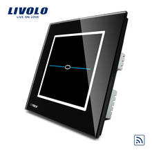 Livolo UK standard Wireless Remote Home Light Switch,1gang 1 way, Black Crystal Glass Panel,VL-C301R-32,No remote controller 2022 - купить недорого