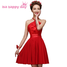 new bride short red special occasion teens lace up prom dresses summer 2020 fashion ball dress sleeveless quality H4235 2024 - buy cheap