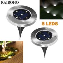 5 LEDs Solar Powered Ground Light Outdoor Waterproof Garden Pathway Deck Lights Solar Lamp for Home Yard Lawn Road 2024 - buy cheap