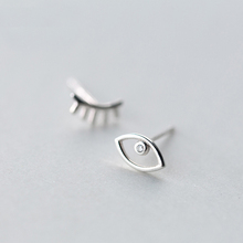 MloveAcc 925 Sterling Silver Women Fashion Tiny Eyebrow Eye Stud Earrings Cute Girls Silver Earrings 2024 - buy cheap