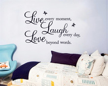 Creative Vinyl DIY Live Laugh Love Quotes Letters Wall Sticker Living Room Home Decor Removable PVC Art Wall Decals Gift 2024 - buy cheap