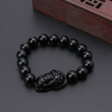 Feng Shui Obsidian Stone Wealth Pi Xiu Bracelet Attract Wealth and Good Luck 2024 - buy cheap