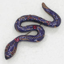 12pcs/lot Wholesale Snake Enamel Rhinestone Pin brooches C101978 2024 - buy cheap