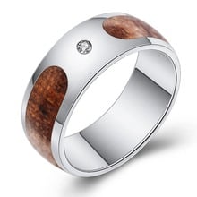 316L Stainless Steel  Ring Men's Wedding Ring Retro Wood Grain Design Party Gift 2024 - buy cheap