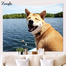 Zeegle tapete de parede para decoração de sala de estar, colcha, toalha, tapete, yoga, piquenique, cachorro adorável 2024 - compre barato