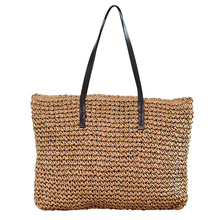 Boêmia feminina de palha bolsa de praia grande, bolsa de mão para mulheres verão em rattan, bolsas feitas à mão 2018 2024 - compre barato