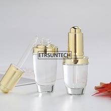 20ml 30ml frasco de vidro transparente, frasco de soro de óleo essencial, garrafa de embalagem cosmética com droppers fheadphone 2024 - compre barato