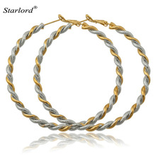 New Fashion Big Hoop Earrings Gold Color 2 Tone Fashion Jewelry Basketball Wives Big Round Earrings For Women Gift E684 2024 - buy cheap