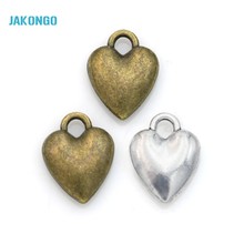 10 Uds Chapado en bronce antiguo Vintage corazones encantos colgantes para fabricación de joyería DIY hecho a mano artesanía 14x10mm 2024 - compra barato