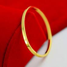 Smooth Oval Bangle  Solid Yellow Gold Filled Womens Bangle Bracelet Simle Style 2024 - buy cheap