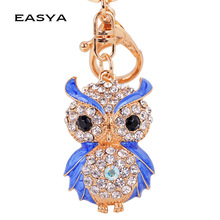 EASYA European and American Hot Marketing Owl Keychain Car Keyring Women Bag Pendant Key Buckle Ring Chain Metal Gift CHY-3046 2024 - buy cheap