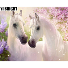 Full Square/Round Drill 5D Diamond Painting DIY Diamond Embroidery Two White Horse Cross Stitch Rhinestone Mosaic Decoration GT 2024 - buy cheap