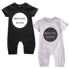 Mama's Boy SO what 0-18M Infant Newborn Baby Boy Girl Short Sleeve Letter Print Cotton Romper Jumspuit Outfits Baby Clothes 2024 - buy cheap
