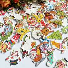 120pcs/lot Cartoon Christmas series 2Hole Wooden Buttons Decorative Christmas Accessories DIY Crafts Buttons For Scrapbook 2024 - buy cheap