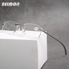 Belmon-gafas de lectura sin montura para hombres y mujeres, dioptrías de marco de AL-MG, presbicia, + 1,0 + 1,5 + 2,0 + 2,5 + 3,0 RS610 2024 - compra barato