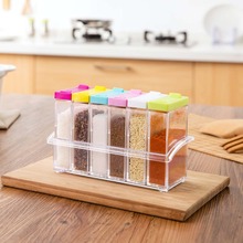 OTHERHOUSE 6Pcs Seasoning Box Jar Spice Rack Salt and Pepper Container Kitchen Spice Jars Boxes Cruet Seasoning Bottles Pot BBQ 2024 - buy cheap