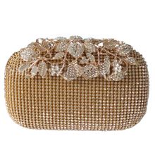 Hot-Unique Gold Rhinestone Evening bag Clutch Purse Party Bridal Prom 2024 - buy cheap