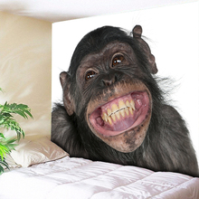 Tapiz de pared con hoz de Mono para niños, decoración artística colgante de pared con dientes de sonrisa, animales 3D, imagen grande para pared del dormitorio 2024 - compra barato