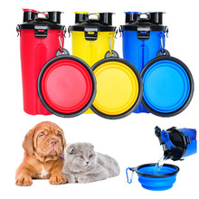 Portable 2 in 1 Pet Dog Food Water Container Bottle Pet Cat Dog Travel Bottle Cup Drinking Feeder Bowl Dish Pet Feeding Supplies 2024 - buy cheap