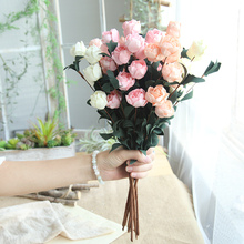 2Pcs 6Colors 6 Heads PE Foam Rose Artificial Flower For DIY Wedding Desk Decoration Home Party Bouquet Prop 2024 - buy cheap