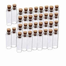 20Pcs Tiny Cork Stopper Vial Glass Bottle With Wooden Cork Mini Sample Vial 2.3Ml Wishes Bottle 2024 - buy cheap