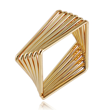 Punk na moda personalidade geométrica anéis quadrados cobre bandas de casamento anéis para mulheres aniversário moda feminina jóias 2024 - compre barato