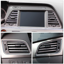 Rejilla de ventilación de aire acondicionado Interior de coche, tira de decoración cromada para Toyota Corolla Camry Yaris Hilux Prius Land Cruiser 2024 - compra barato