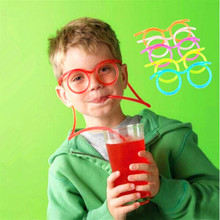 Hot! Funny Soft Glasses Straw Unique Flexible Drinking Tube Kids Party Accessories 2024 - buy cheap