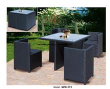 Creative Modern Rattan Furniture Outdoor Gardern Creative Chairs Table Cube Combination Set Low Price 5 PCS Garden Beach Set 2024 - buy cheap