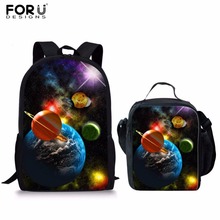 FORUDESIGNS-mochila escolar con estampado de galaxia para adolescentes, bolso de Viaje Unisex, 2 unids/set 2024 - compra barato