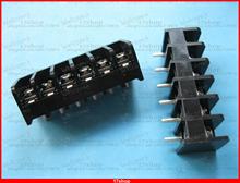10 piezas negro 6 pines 6,35mm tornillo bloque conector barrera tipo DC29B 2024 - compra barato