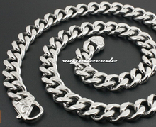 Collar de cadena de eslabones de acero inoxidable pulido para hombre, joyería de 10mm y 24 pulgadas, cierre moderno y pesado 2024 - compra barato