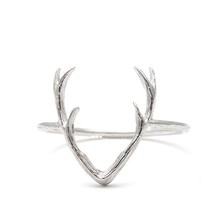 yiustar Simple Deer Antler Ring For Women  Animal  Finger Rings Party  Gifts Christmas Jewelry 2024 - buy cheap