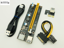 Riser-extensor de cabo de dados pci-e riser pci e 1x para 16x pcie, usb 3.0, cabo de dados sata para 6pin ide molex, fonte de alimentação para mineração de btc 2024 - compre barato