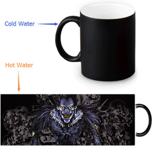 Caneca death note 12 oz/350ml, caneca café mágica mudança de calor cor caneca transformação de chá 2024 - compre barato