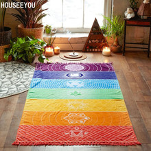 Tapiz de Yoga con rayas de 7 Chakras, toalla de playa de verano, manta colgante de pared con Mandala, protector solar de viaje, chal Hippy bohemio 2024 - compra barato