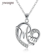 YWOSPX подарок маме большая мама циркон кулон ожерелье-серебряный цвет ювелирные изделия рождественские подарки на день матери мама буквы сердце 2024 - купить недорого