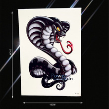 Horrible Snake Cobra Temporary Tattoo Sticker Waterproof Body Back Art Decals Men Women Fake Arm Tattoo Sleeve Stickers PHB-212 2024 - buy cheap