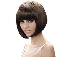 30cm Short Hair Wig Natural As Real Hair Cosplay Wigs Neat Bangs Bob Wigs Cosplay Black Synthetic Party Halloween Peruca Pelucas 2024 - buy cheap
