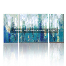 Hand Painted Modern Abstract Green Painting On Canvas Oil Painting Home Decor Set of 3 Landscape Group Picture Knife Painting 2024 - buy cheap
