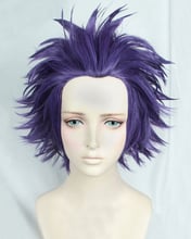 My Hero Academia Boku no Hiro Akademia Shinsou Hitoshi Shinso Short Dark Purple Heat Resistant Cosplay Costume Wig + Track + Cap 2024 - buy cheap