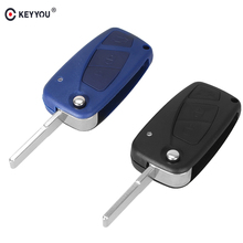 KEYYOU Flip Folding Remote Car Key Case Shell Cover 3 Buttons For Fiat Punto Stilo Idea Ducato Panda Doblo Bravo SIP22 Blade 2024 - buy cheap