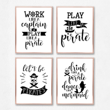 Pirate Quotes Posters and Prints Modern Minimalist Canvas Painting Black White Wall Pictures for Living Room Home Decoration 2024 - buy cheap