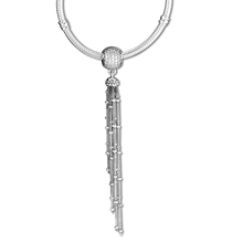 DIY Fits for Pandora Charms Bracelets Enchanted Tassel Beads with Clear CZ 100% 925 Sterling-Silver-Jewelry Free Shipping 2024 - buy cheap