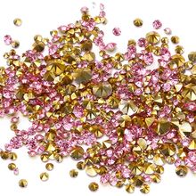 Venta al por mayor de diamantes de imitación de resina rosa claro pegamento en cuentas puntback muchos tamaños joyas de diamantes arte de uñas decoración de vestido de boda DIY 2024 - compra barato