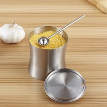 European stainless steel spice jar sugar bowl creative kitchen German sauce pot salt pigs with spoon 2024 - buy cheap