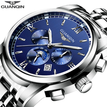 GUANQIN Luxury Top Brand 6 Hands 24 Hours Functions Mechanical Watches Men Business Stainless Steel Waterproof Automatic Watch 2024 - buy cheap