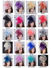 20 colors New Sinamay Fascinator hat Feather fascinator hair accessory for races,wedding,party,melbourne cup,kentucky derby 2024 - buy cheap